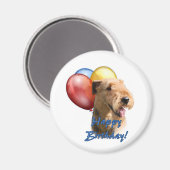 Airedale Terrier Happy Birthday Balloon Magnet (Vorderseite/Rückseite)