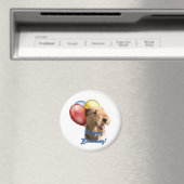 Airedale Terrier Happy Birthday Balloon Magnet (In Situ (Geschirrspüler))