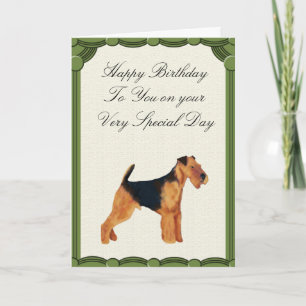 Airedale Terrier Happy Birthday Card Karte