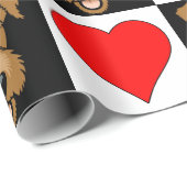 Airedale Terrier Herzmuster Niedlicher Hund Lover Geschenkpapier (Rolleneckpunkt)