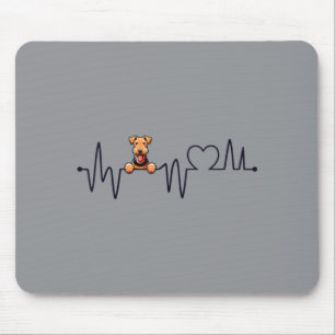 Airedale Terrier Herzschlag - Männer Frauen Kinder Mousepad