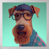 Airedale Terrier Hipster Doster Poster (Vorne)