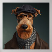 Airedale Terrier Hipster Doster Poster (Vorne)