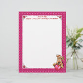 Airedale Terrier Holding Heart Briefkopf (Stehend Vorderseite)