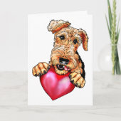 Airedale Terrier Holding Heart Karte (Vorderseite)