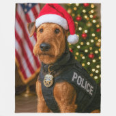Airedale Terrier Holiday Card Fleecedecke (Vorderseite)