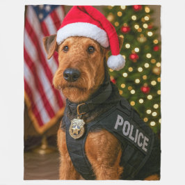 Airedale Terrier Holiday Card Fleecedecke