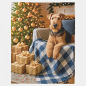 Airedale Terrier Holiday  Fleecedecke (Vorderseite)