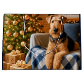Airedale Terrier Holiday  Große Geschenktüte (Vorderseite)
