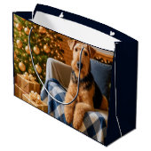 Airedale Terrier Holiday  Große Geschenktüte (Rückseite Schrägansicht)