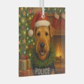 Airedale Terrier Holiday  Ornament Aus Glas (Vorderseite Rechts)