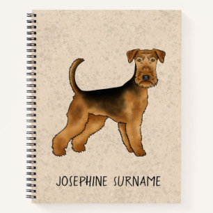 Airedale Terrier Hund Bingley Terrier Benutzerdefi Notizblock