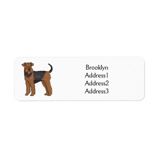 Airedale Terrier Hund Cartoon Illustration (Vorne)