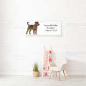 Airedale Terrier Hund Cartoon Illustration Banner (Insitu)