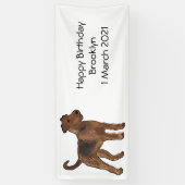 Airedale Terrier Hund Cartoon Illustration Banner (Vertikal)