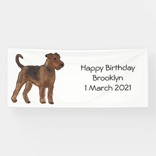 Airedale Terrier Hund Cartoon Illustration Banner (Horizontal)