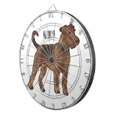 Airedale Terrier Hund Cartoon Illustration Dartscheibe (Vorderseite rechts)