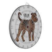 Airedale Terrier Hund Cartoon Illustration Dartscheibe (Vorderseite Links)