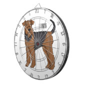 Airedale Terrier Hund Cartoon Illustration Dartscheibe (Vorderseite rechts)