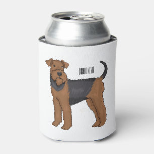 Airedale Terrier Hund Cartoon Illustration Dosenkühler