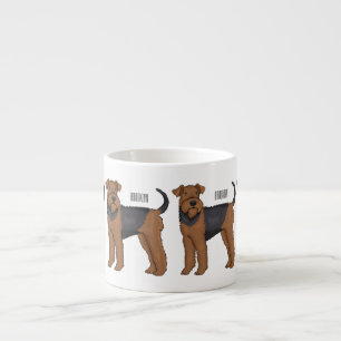 Airedale Terrier Hund Cartoon Illustration Espressotasse