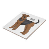 Airedale Terrier Hund Cartoon Illustration Fliese (Seite)