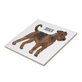 Airedale Terrier Hund Cartoon Illustration Fliese (Seite)