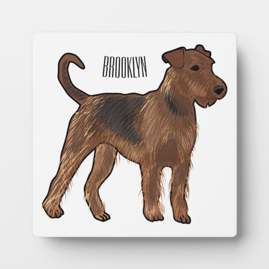 Airedale Terrier Hund Cartoon Illustration Fotoplatte (Vorderseite)