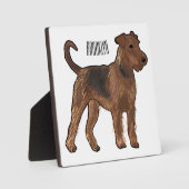 Airedale Terrier Hund Cartoon Illustration Fotoplatte (Vorderseite)
