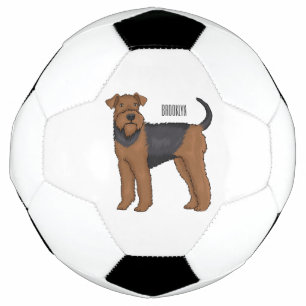 Airedale Terrier Hund Cartoon Illustration Fußball