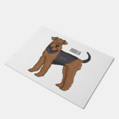 Airedale Terrier Hund Cartoon Illustration Fußmatte (Schrägansicht)