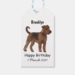 Airedale Terrier Hund Cartoon Illustration Geschenkanhänger