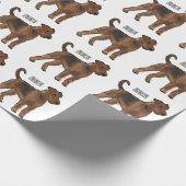 Airedale Terrier Hund Cartoon Illustration Geschenkpapier (Ecke)