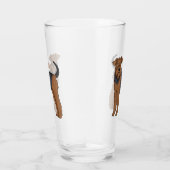 Airedale Terrier Hund Cartoon Illustration Glas (Rechts)