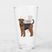 Airedale Terrier Hund Cartoon Illustration Glas (Vorderseite)