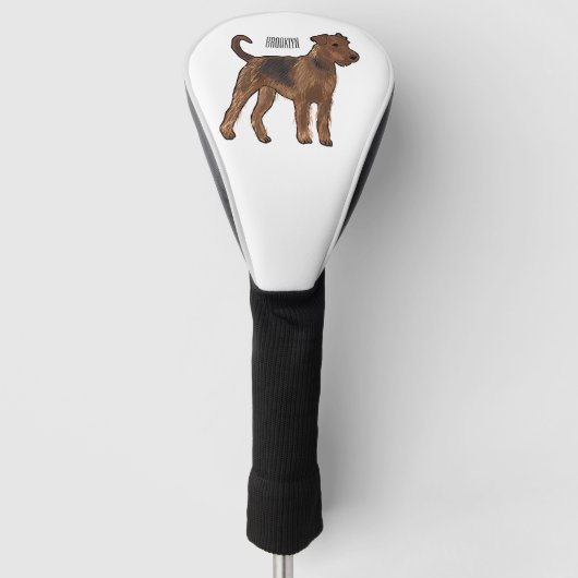 Airedale Terrier Hund Cartoon Illustration Golf Headcover (Vorderseite)