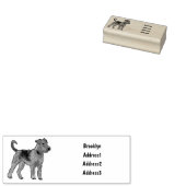Airedale Terrier Hund Cartoon Illustration Gummistempel (Stempel)