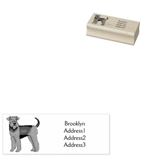 Airedale Terrier Hund Cartoon Illustration Gummistempel (Stempel)