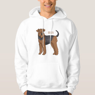 Airedale Terrier Hund Cartoon Illustration Hoodie
