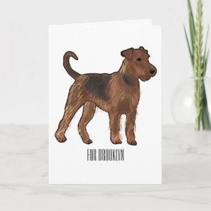 Airedale Terrier Hund Cartoon Illustration Karte