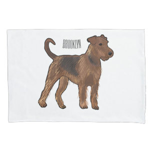 Airedale Terrier Hund Cartoon Illustration Kissenbezug