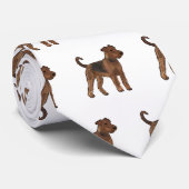 Airedale Terrier Hund Cartoon Illustration Krawatte (Gerollt)