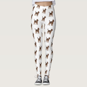 Airedale Terrier Hund Cartoon Illustration Leggings