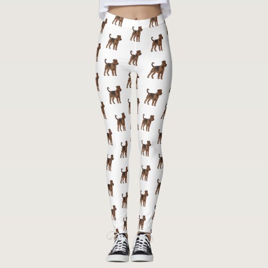 Airedale Terrier Hund Cartoon Illustration Leggings (Vorderseite)