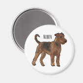 Airedale Terrier Hund Cartoon Illustration Magnet (Vorderseite/Rückseite)