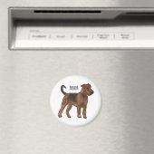 Airedale Terrier Hund Cartoon Illustration Magnet (In Situ (Geschirrspüler))
