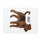 Airedale Terrier Hund Cartoon Illustration Magnet (Horizontal)