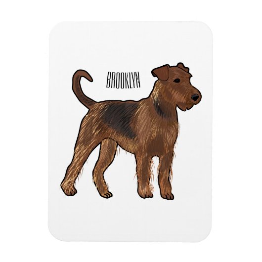 Airedale Terrier Hund Cartoon Illustration Magnet (Vertikal)