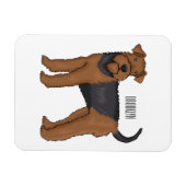 Airedale Terrier Hund Cartoon Illustration Magnet (Horizontal)
