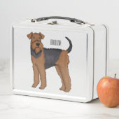 Airedale Terrier Hund Cartoon Illustration Metall Brotdose (Beispiel)